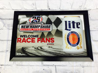 品番0118　パブミラー　Miller Lite Beer　WELCOME RACE FANS　壁掛　アート　ディスプレイ　アメリカン雑貨　金沢店