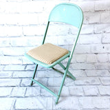品番4592　フォールディングチェア　折りたたみ椅子　グリーン　スチール製　インテリア　アンティーク　金沢店