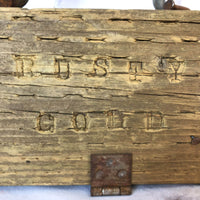 品番0808　枕木看板　ウッドサイン　木製　取っ手付き　インテリア　ディスプレイ　ヴィンテージ　金沢店