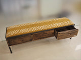 品番ＵＡＹ３−１０１　3 drawer ottoman [African Yellow mud cloth]