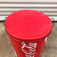 品番4163　 コカ・コーラ　Coca Cola  缶　1983年頃　ブリキ缶　ティン缶　レッド　ヴィンテージ　011