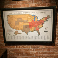 品番2824　ポスター 『アメリカンインディアンゲーム企業の地図／MAP OF AMERICAN INDIAN GAMING ENTERPRISES』　ヴィンテージ　千葉店