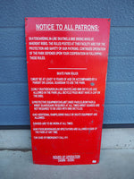 品番0167　スケートパーク　NOTICE TO ALL PATRONS　警告 & 安全サイン　看板　プレート　アルミ製　アメリカン　ヴィンテージ　012