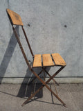 品番0492-2　ヴィンテージ　折り畳みイス　フォールディングチェア　椅子　木製　アンティーク　千葉店