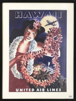 品番2123　ポスター　『HAWAII（ハワイ）』　UNITED AIR LINES　アート　壁掛　インテリア