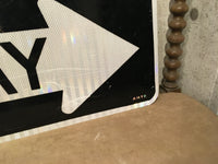 品番0043　ロードサイン　ONE WAY　右方向矢印　92×31cm　トラフィックサイン　看板　標識　ヴィンテージ　千葉店