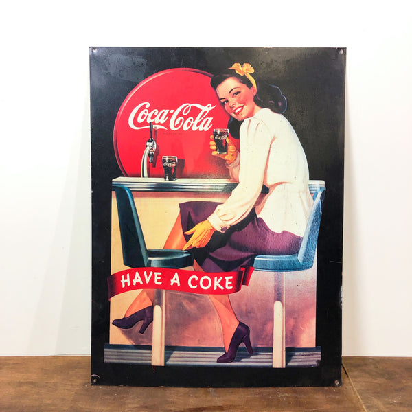 品番1504　サインプレート　Coca-Cola　コカ・コーラ　HAVE A COKE　アート　レトロ　ヴィンテージ　金沢店
