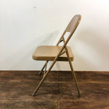 品番0057-1　フォールディングチェア　折りたたみ椅子　COSCO　スチール製　ブラウン　ヴィンテージ　金沢店