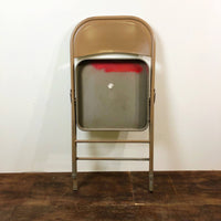 品番0057-1　フォールディングチェア　折りたたみ椅子　COSCO　スチール製　ブラウン　ヴィンテージ　金沢店
