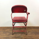 品番1726　スタジアムチェア　フォールディングチェア　折りたたみ椅子　スチール製　赤　ヴィンテージ　金沢店