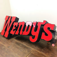 品番1238　3Dサイン　Wendy's　ウェンディーズ　Big ウォールサイン　立体看板　ヴィンテージ　金沢店