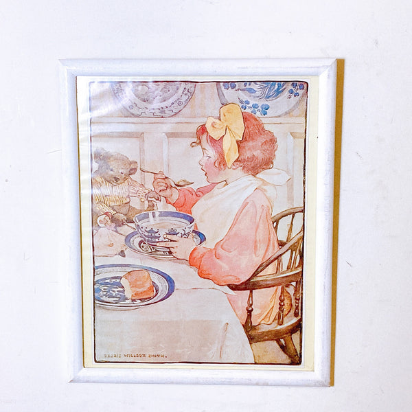 品番1988　アート　Breakfast With Teddy　ジェシー・ウィルコックス・スミス　ウォールアート　額装　ヴィンテージ　金沢店
