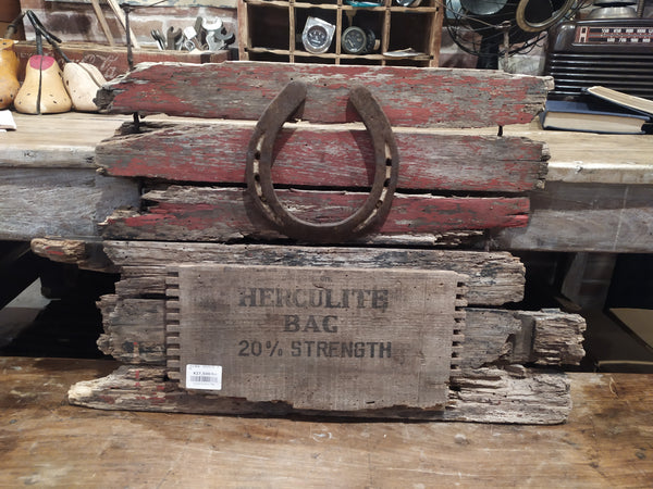 品番1766　HERCULITE BAG　ウッドサイン　木製　インテリア　ディスプレイ　ヴィンテージ 創作　千葉店