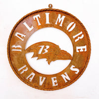 品番0068　NFLサイン　BALTIMORE RAVENS　ボルチモア レイブンズ　メタルサイン　ウォールサイン　デコール　ヴィンテージ