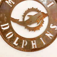 品番0075　NFLサイン　MIAMI DOLPHINS　マイアミ ドルフィンズ　メタルサイン　ウォールサイン　デコール　ヴィンテージ　金沢店