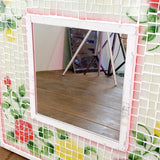 品番4269　タイルミラー　フラワー　バラ　花柄　鏡　壁掛　ウォールミラー　インテリア　ヴィンテージ　金沢店