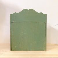品番0029　ウッドケース　小物入れ　Raggedy Ann & Andy　ラガディ・アン＆アンディ　グリーン　木製BOX　収納　ヴィンテージ
