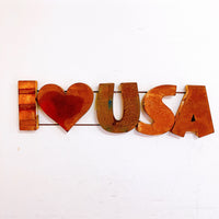 品番2138　メタル看板　I Love USA　3D サイン　立体文字看板　ウォールサイン　壁掛　ディスプレイ　ヴィンテージ　金沢店