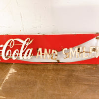 品番2411　メタル看板　Coca-Cola　コカ・コーラ　サインボード　ウォールサイン　看板　壁掛　ディスプレイ　ヴィンテージ　金沢店