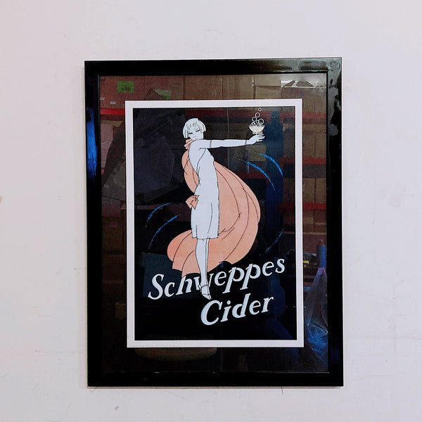品番0943　ポスター　Schweppes Cider　シュウェップスサイダー　1996年　広告アート　ウォールアート　額装　ヴィンテージ