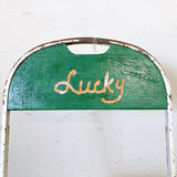 品番4054-3　フォールディングチェア　Lucky　折りたたみ椅子　グリーン　スチール製　ヴィンテージ　金沢店