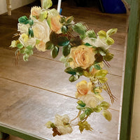 品番4283　スタンドミラー　グリーン　フラワー　バラ　花柄　鏡　アンティーク　ヴィンテージ　金沢店