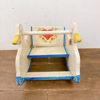 品番0127　スイングチェアー　白鳥　スワン　フラワー　木製　ロッキングチェア　レトロ　アンティーク　金沢店