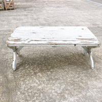 品番2838　ウッドテーブル　ディスプレイテーブル　木製　ホワイト　アンティーク　ヴィンテージ　金沢店