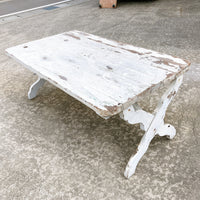 品番2838　ウッドテーブル　ディスプレイテーブル　木製　ホワイト　アンティーク　ヴィンテージ