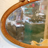 品番2854　ウォールミラー　鏡　Mirror　楕円型　ウッドフレーム　アンティーク　ヴィンテージ　金沢店