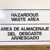 品番3175　サインボード　HAZARDOUS WASTE AREA　有害廃棄物エリア　看板　標識　ヴィンテージ　埼玉店