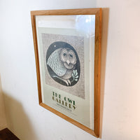 品番1607　アート　ポスター　THE OWL GALLERY　フクロウ　キャロル・ジャブロンスキー　額装　ヴィンテージ　千葉店