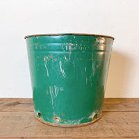 品番1829-1　バケツ　ガーデニング　緑　ブリキ缶　プランター　ディスプレイ　ヴィンテージ