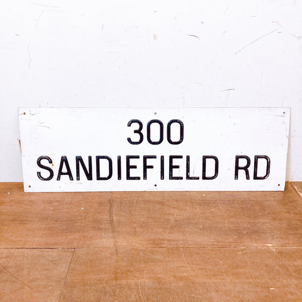 品番3168　 ロードサイン　SANDIE FIELD RD　サンディフィールドロード　トラフィックサイン　看板　標識　ヴィンテージ　埼玉店