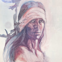 品番1911　アート　Popo ＆ Ruby Lee　インディアン　PROUD AMERICAN　74's　サイン入り　額装　インテリア