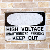 品番1478　サインボード　HIGH VOLTAGE　高電圧　警告　ロードサイン　看板　標識　ヴィンテージ