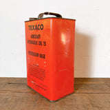 品番0983-2　オイル缶　1ガロン　TEXACO　テキサコ　空缶　レッド　ヴィンテージ　金沢店