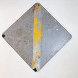 品番1447　ロードサイン　左カーブあり　警告　トラフィックサイン　看板　標識　ヴィンテージ　金沢店