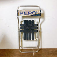 品番0187-2　PEPSI　パイプ椅子　折り畳み　ペプシ　フォールディングチェア　ビーチ　デッキ　アウトドア　レトロ　ヴィンテージ　千葉店