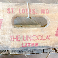 品番0204-2　木箱　7UP THE UNCOLA　セブンアップ　アンコーラ　赤文字　ウッドクレート　ウッドボックス　ヴィンテージ　金沢店