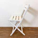 品番3267-1　フォールディングチェア　折りたたみ椅子　メタルチェア　ホワイト　ヴィンテージ