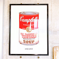 品番0355　アンディー・ウォーホル　キゃンベルのスープ缶　ポスター　額装　1995年 復刻版　ヴィンテージ
