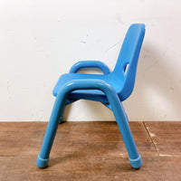 品番0611-2　スクールチェア　キッズチェア　チャイルドチェア　高さ/54cm　椅子　ブルー　ヴィンテージ　金沢店