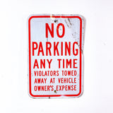 品番0319-1　ロードサイン　NO PARKING ANY TIME　常時駐車禁止　トラフィックサイン　看板　標識　ヴィンテージ　埼玉店