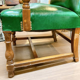 品番0217　アームチェア　サロンチェア　一人掛け　椅子　グリーン　アンティーク　金沢店