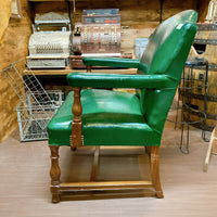 品番0217　アームチェア　サロンチェア　一人掛け　椅子　グリーン　アンティーク　金沢店