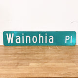 品番0032-12　ストリートサイン　ハワイ　Wainohia Pl　ワイノヒアプレイス　両面　ロードサイン　看板　標識　ヴィンテージ　千葉店