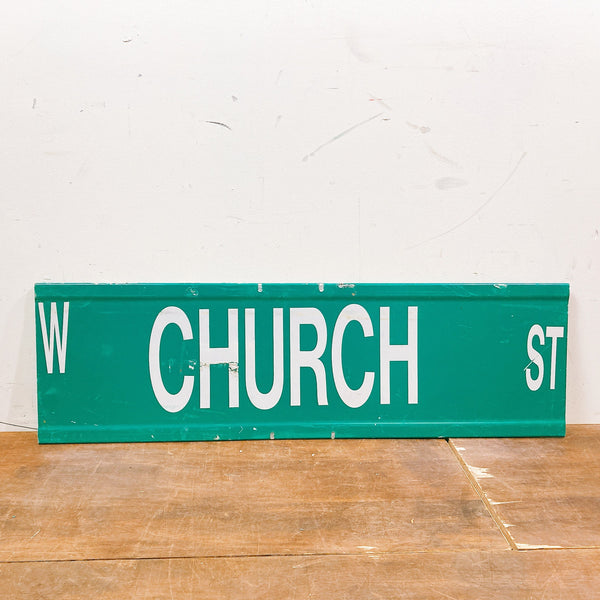 品番0036　ロードサイン　W CHURCH ST　両面　トラフィックサイン　看板　標識　ヴィンテージ　金沢店