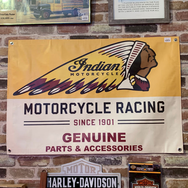 品番3159　INDIAN MOTORCYCLE　インディアンモーターサイクル バナー　フラッグ テント幕　ヴィンテージ　千葉店