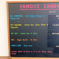 品番0048　メニューボード　FAMOUS SANDWICHES　サンドイッチ店用　ディスプレイ　インテリア　ヴィンテージ　金沢店